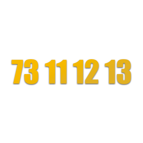 Guldnummer 73 11 12 13