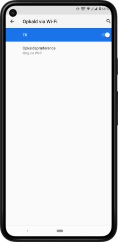Android wifi opkald