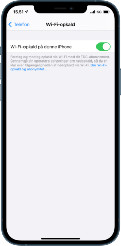 iPhone wifi opkald