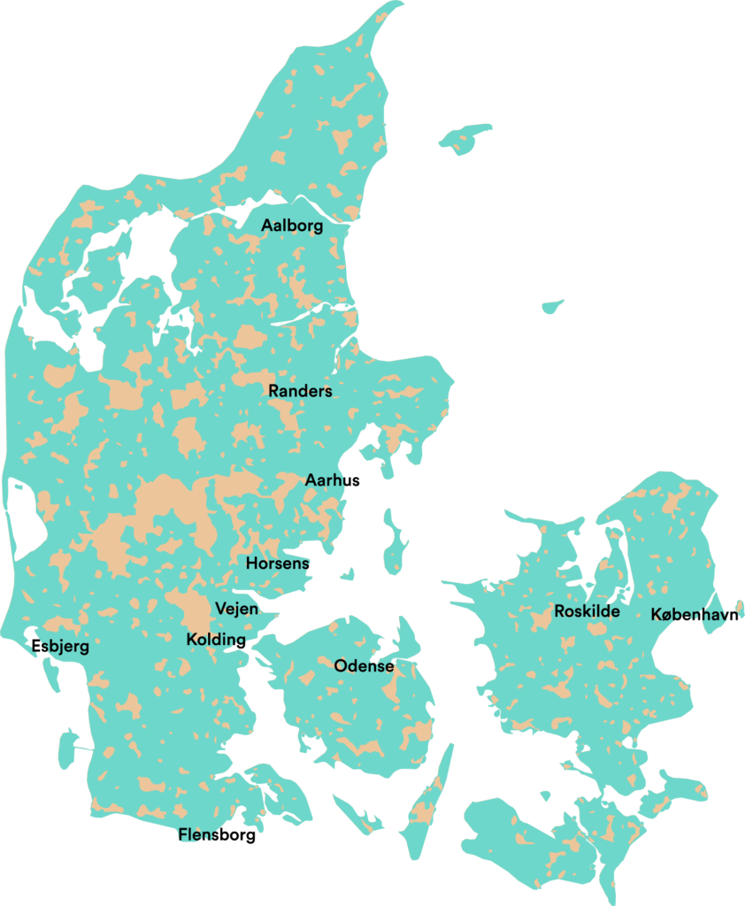 Dækningskort for Danmark 50 MB